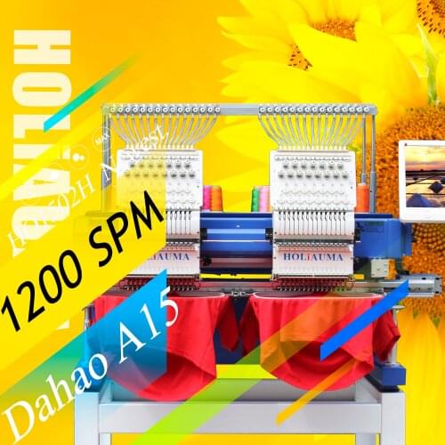 3 Years Quality Warranty!!!Barudan Portable 2 Head Computerized Cnc Embroidery Machine 15 Needles High Speed 1200 SPM