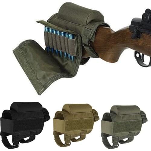 Adjustable Rifle Gun Tactical Cheek Rest Bullet Magazine Holder Outdoor Hunting Rifle Gun Accessories Butt Stock Bag