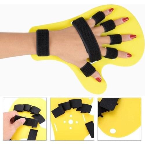 Adjustable Braces Supports Finger Board Hand Training Support Finger Seperator Orthopedic Brace Correction Splint Yellow