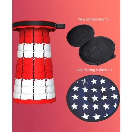 Retractable Folding Stool, Height Adjustable for Camping and Fishing-portable Plastic Foldable Telescopic Stool Storage Stool