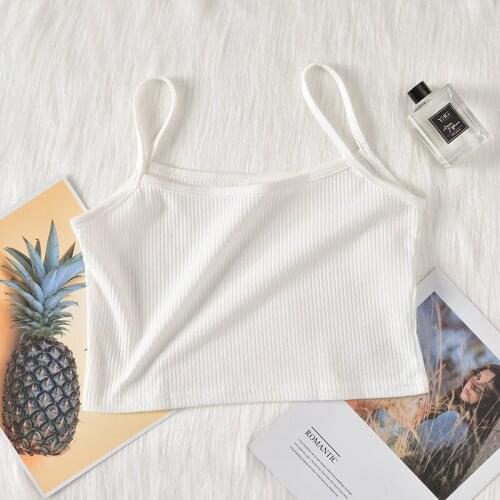 Womens Bottom Tube Top Sexy Spaghetti Strap Camisole Knitted Ribbed Soft Skinny White Tank Camis Casual Gray Tank Vest Femme