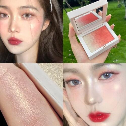 Three-in-one Combination Of Highlight Blush Shadow Pearlescent Micro-flash Clear Gradually Dyed Blush Plate Face Makeup TSLM1