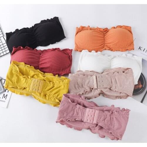 Strapless Tube Tops Bra Women Beauty Back Sexy Lingerie Small Chest Wire Free Bandeau Padded Crop Top