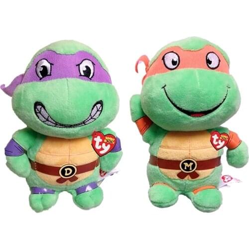 Ty Beanie Boos 6" 15 cm Big Eyes Ninja Turtles Series Collection Personalize Plush Hero Doll Toy Birthday Boys and Girls Gift