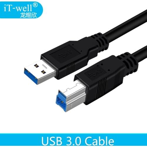 USB printer cable USB 3.0A public AM to USB 3.0B public BM cable, used for various USB port label printer recorder and other USB