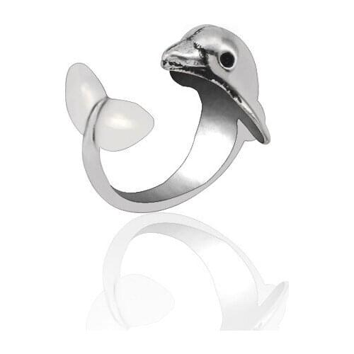 Gothic Vintage Dolphin Rings For Women Titanium Steel Ring Hip Hop Biker Punk Animal Jewelry Drop Shipping Anillos Mujer