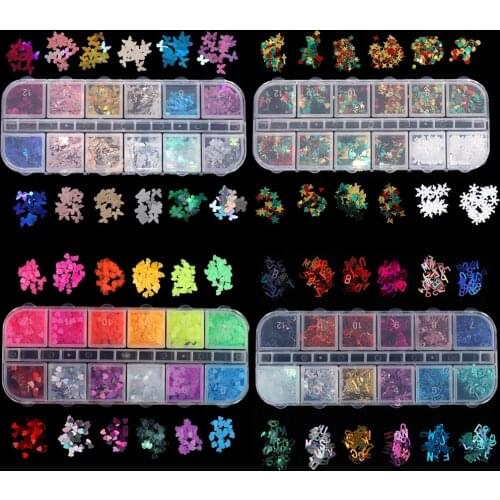 1Box Nail Art Glitter Letter Resin Fillings Butterfly Sequins Paillette for Jewelry Epoxy DIY Resin Mold Decoration Crafts