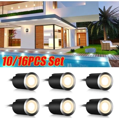 16PCS/Set Outdoor Lighting LED Deck Lights Terrace Garden Lights Waterproof IP67 Landscape Staircase Deck Stair Step Patio Light