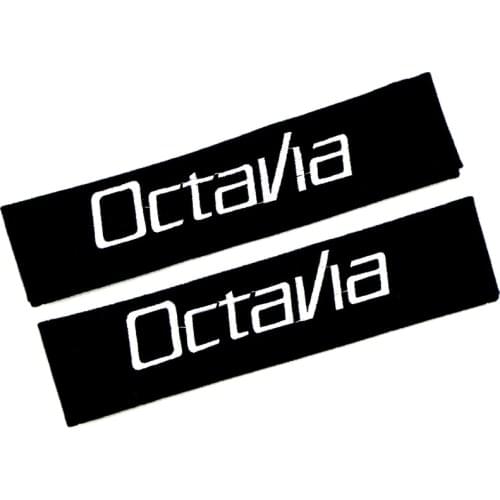 2PCS Car Safety Belt embroidery pattern covers seat belt case for Skoda Octavia A5 A7 Fabia Superb Rapid Yeti