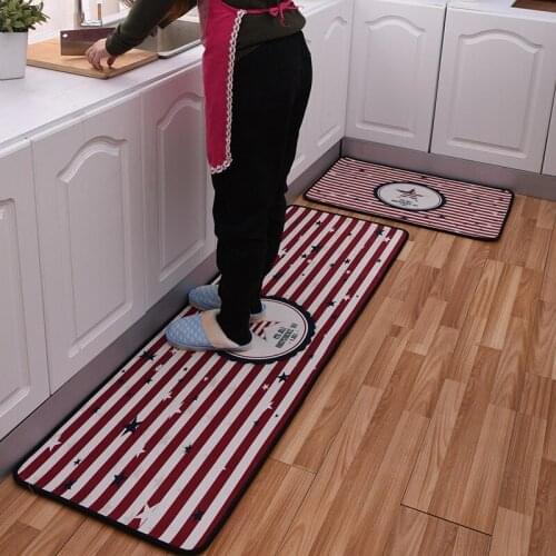 2pcs Kitchen Mat Set Non Slip Thick Bedroom Rug Set with Runner Anti Fatigue Bedroom Carpet