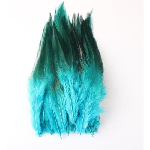 50 Pcs/Lot High Quality Lake Blue Chicken Feathers For Crafts 4-6 Inch 10-15cm Rooster Feathers Plume Jewelry Decoration Plumes