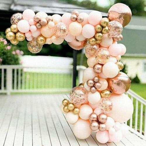96pcs Macaron Peach Rose Gold Balloon Arch Kit Garland Baby Shower Wedding Party Decor Birthday Marrige Gift