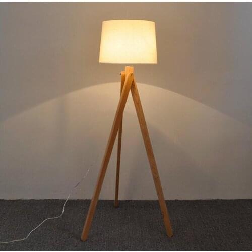 A1 The Nordic modern minimalist art wind wood floor lamp bedside lamp tripod vertical study room floor lights MZ135