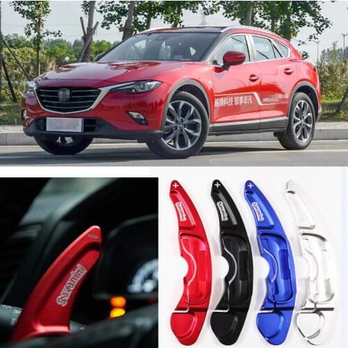 2pcs Steering Wheel Aluminum Shift Paddle Shifter Extension For Mazda CX-4 2016-2018 Car-styling