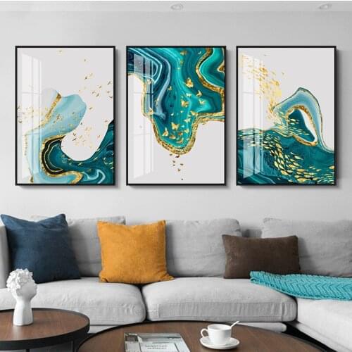 Frameless Simple Modern Background Wall Triptych Feng Shui Light Luxury Nordic Living Room Decorative Painting Butterfly