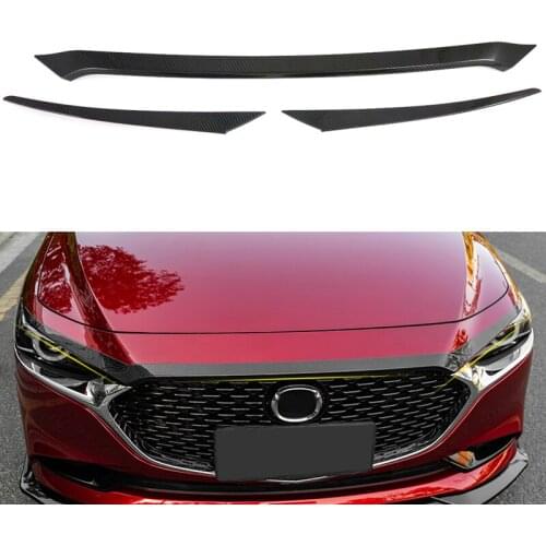 For Mazda 3 M3 Axela 2019 2020 Car Accessories ABS Front Head Engine Lid Grill Cover Trim 2pcs