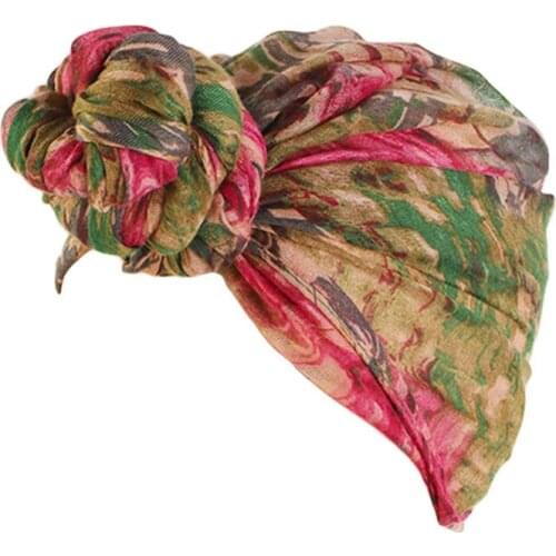 Women Ethnic Vintage Tie-Dye Print Scarf Head Wrap Voile Lightweight Shawl Long Hijab Tie Twist Knot Turban Hat Headband