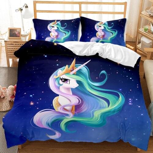 Elegant Unicorn Bedding Set For Boys And Girls Bedroom Decoration Duvet Cover Pillowcase Twin Full Queen King Size Bedlinen