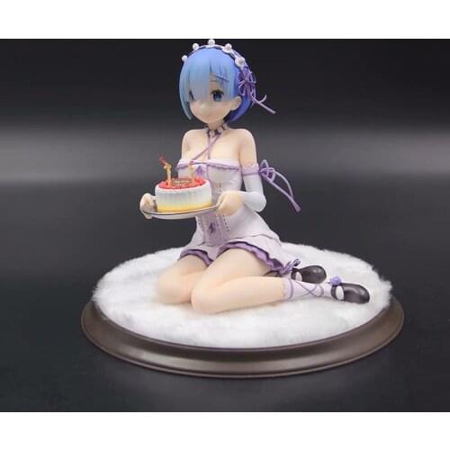 13CM Rem Anime Re:Life in a different world from zero birthday cake Rem PVC Action Figure Figurine Model Toys Gift