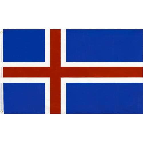 Flaglink 3x5fts 90*150cm red cross is isl iceland flag