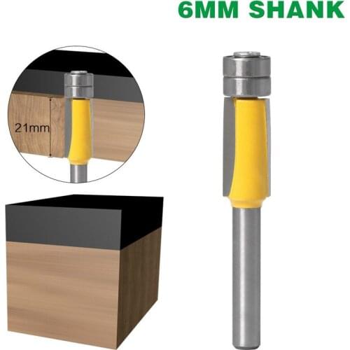 1PCS 6MM Shank Flush Trim Router Bits for Wood Trimming Cutters With Bearing Woodworking Tool Endmill Milling Cutter