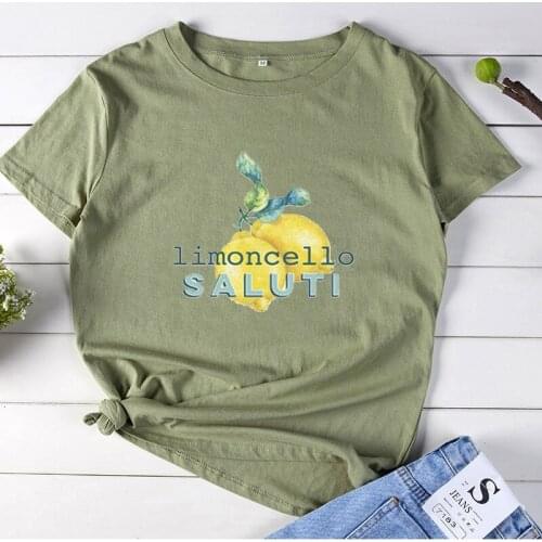 Limoncello T-shirt Funny T Shirt Women Tops Fashion Summer Short Sleeve O-neck Cotton Tshirt Women Loose Casual Tee Shirt Femme