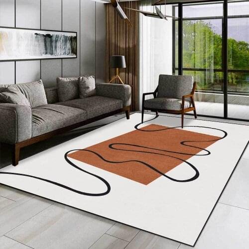 Nordic Minimalist Living Room Carpet Printing Home Decoration Pattern Floor Mat Door Mat Soft Non-slip Carpet Tapetes De Sala