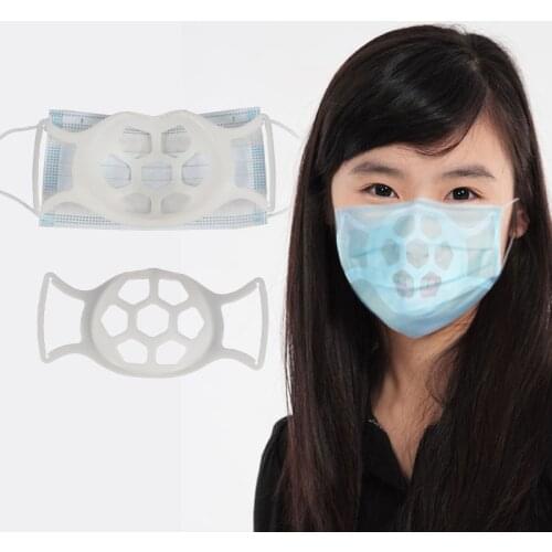 3D Mouth Mask Support Breathing Assist Help Mask Inner Cushion Bracket Food Grade Silicone Mask Holder Breathable Valv Masque