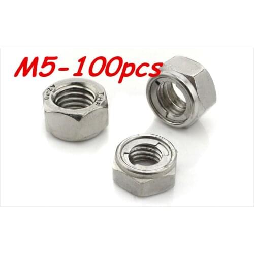 Metric M5 304 Stainless Steel Metal Lock Insert Nuts 100Pcs/Lot Free Shipping
