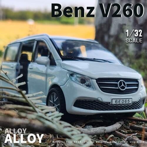1:32 Benzs V260 Alloy MPV Car Model Diecast Metal Toy Vehicles Car Model Collection Sound and Light Simulation Children Toy Gift