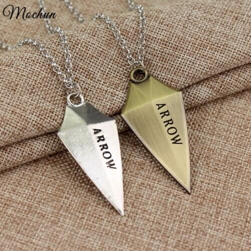 MQCHUN Arrow Logo Pendant Necklace Fashion Cosplay Movie Jewelry Christmas Birthday Gift