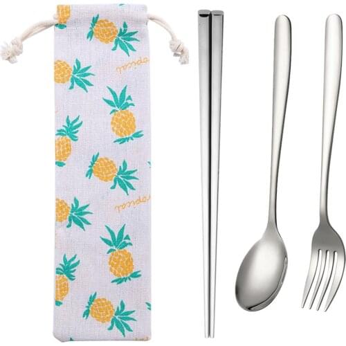 5Pcs/set Stainless Steel Cutlery Set Electroplated Spoon Fork Knife Travel Picnic Utensils Tableware Kitchen Accessories