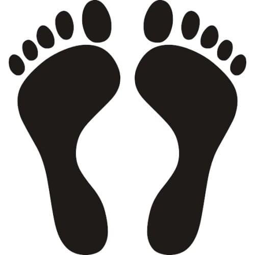 Feet Foot Footprints Wall Stickers Decals - 4 Sizes & 20 Colours Available