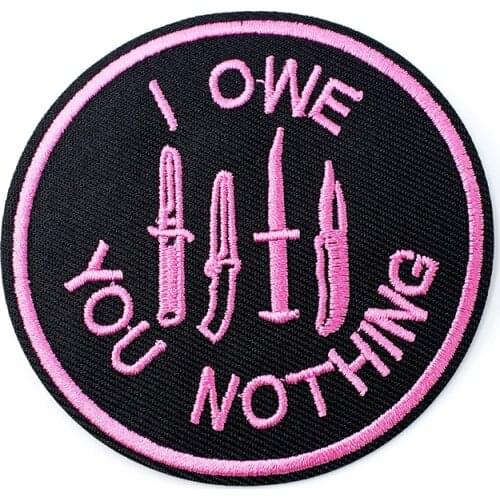 YOU NOTHING Size:8.3x8.2cm Cloth Iron On Patch Badge Embroidered Badges Abstract Kids Patches For Clothes Stickers 0052