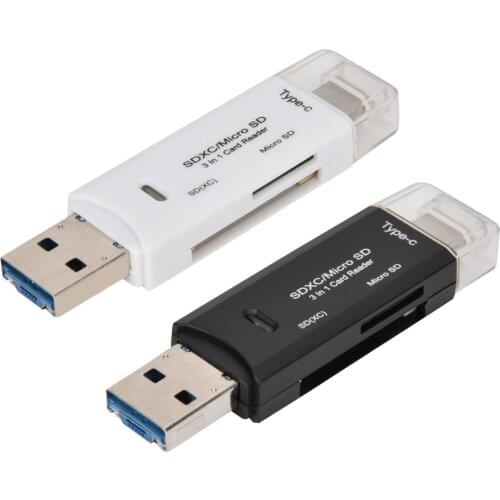 New Multifunctional 3 in 1 Type-C Micro USB Card Reader High Speed Transmission Memory Card Adapter Hot