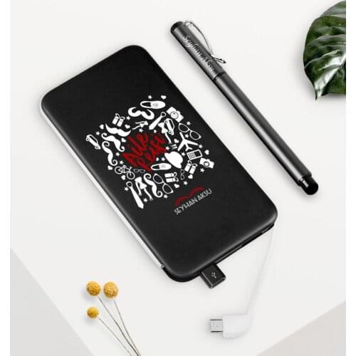 Personalized Householder Black 5000 mAh Fast Charge Powerbank Pen Set