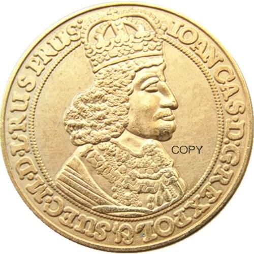 Poland 24-k Gold-Plated 1649-1668 oland Copy Coins 32mm
