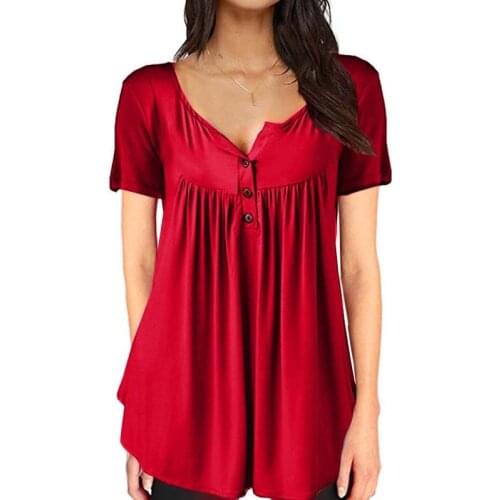 Casual Women Blouse Short Sleeve Button Solid Blusa Tops Cotton Soft High Quality Elegant Casual Loose Plus Size Fashion Blusas