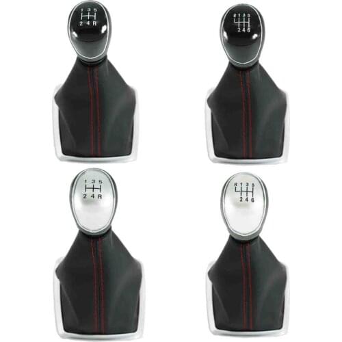 5 / 6 Speed Gear Stick Shift Knob With Leather Boot For Ford Focus MK2 FL 2008 2009 2010 2011 For Kuga 2008 2009 2010 2011 2012