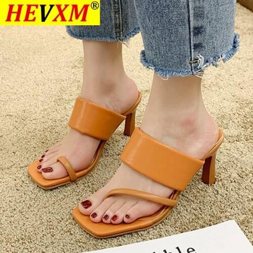 Designer Sandals Square Toe Thin High Heels Slippers Summer Outdoor Women Sandals Slip On Slides Sandalias Mujer Ladies Shoes