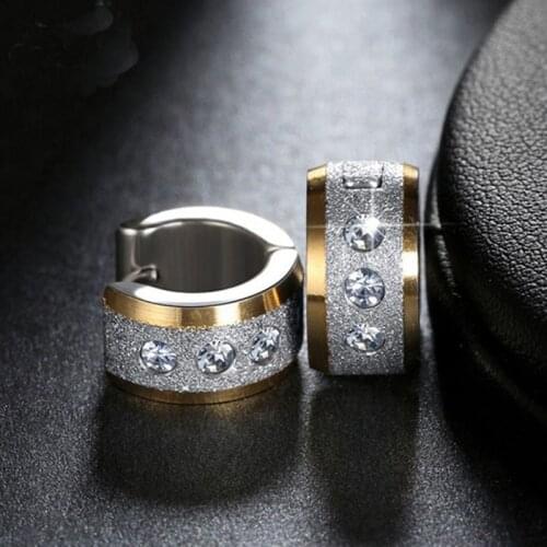 2021 Trendy Hip Hop Hoop Earrings for Women Men Teens Newly Design Brilliant Cubic Zirconia Luxury Accessories Jewelry