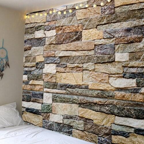 Vintage Stone Large Wall Tapestry Aesthetic Room Decor Art Tapestry Hippie Boho Retro Brick Floral Wall Hanging Cloth Wallpaper