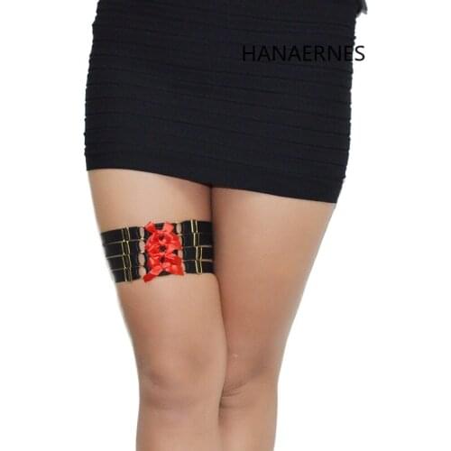 Women Bow Strappy Leg Garter Belt Waist Suspender Caged Punk Gothic Plus Size Elastic Dance Cosplay Rave Clothing Body Harness