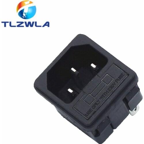 1pcs 10A 250V AC 3 Pin IEC320 C14 Male Inlet Connector Plug Power Socket 10A Fuse Holder Iron Copper Square TUC Adapter Outlet
