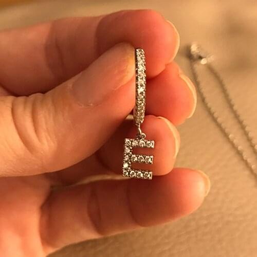 1PC A-Z English Letters Earrings for Women Stainless Steel Hoop Earrings Cute Initial Ear Buckle Zircon Earring Jewelry Gift