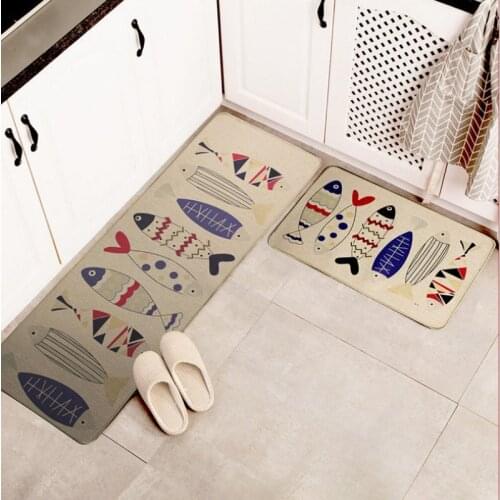 Kitchen Mat Anti-Slip Modern Area Rugs Living Room Balcony Bathroom Printed Carpet Doormat Hallway Geometric Bath Mats 1 Pcs