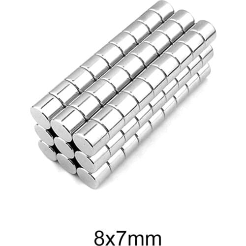 10~160PCS 8x7 mm Small Round Strong Cylinder Rare Earth Magnet disc 8mm x 7mm Neodymium Magnet 8x7mm Permanent magnet 8*7 mm