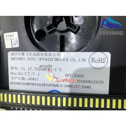 1000PCS XIASONGXIN LIGHT FOR JUFEI LED Backlight 7020 3V 54LM Cool white LCD Backlight for TV TV Application 01.JT.7020BPW1-C-N