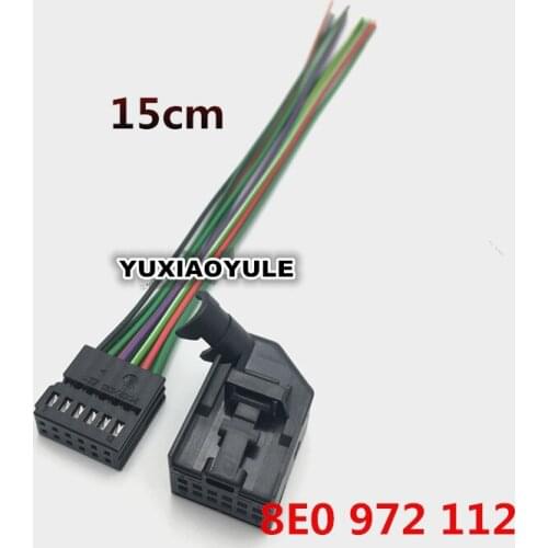 12 Pin/Way Female Radar Module/Ambient Light Controller Plug Connector Wire Harness Pigtail For VW 8E0 972 112/8E0972112