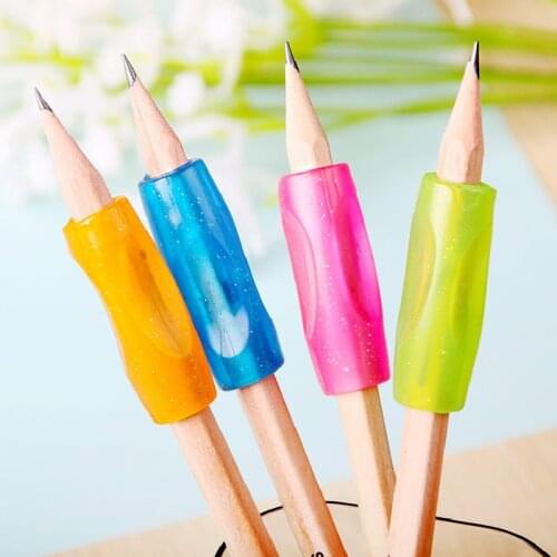 4pcs Deli Color Silicone Pen Holder Baby Learning Writing Correction Tool Aid Pencil Grips Writing Aid Stationery Accessories